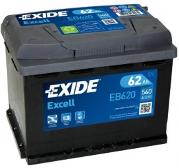 Exide 62Ah 540A Excell EB620
