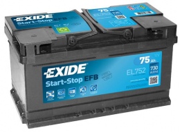 Exide 75Ah 730A Start-Stop EFB EL752