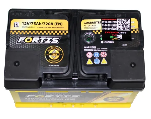 Fortis 75Ah 720A правий плюс
