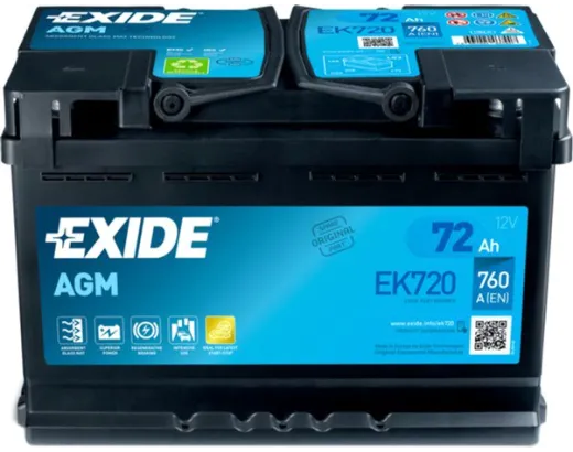 Exide 6СТ-72 Start-Stop AGM EK720