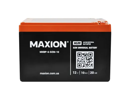 MAXION AGM 12V 10Ah L+ (левый +) BP-6 DZM 10