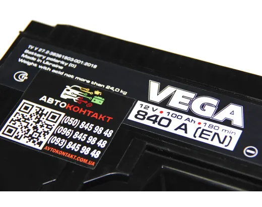 Vega 100Ah 840A (0) 6ст-100